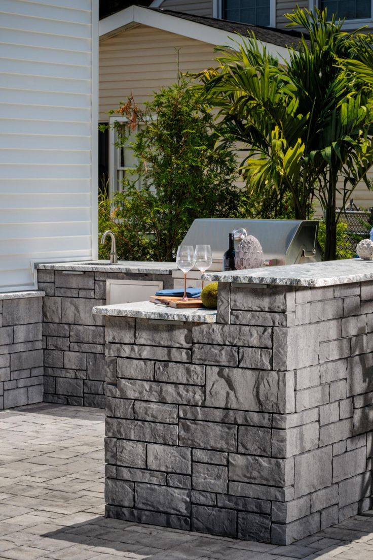 Outdoor kitchen and fire feature Pearland TX