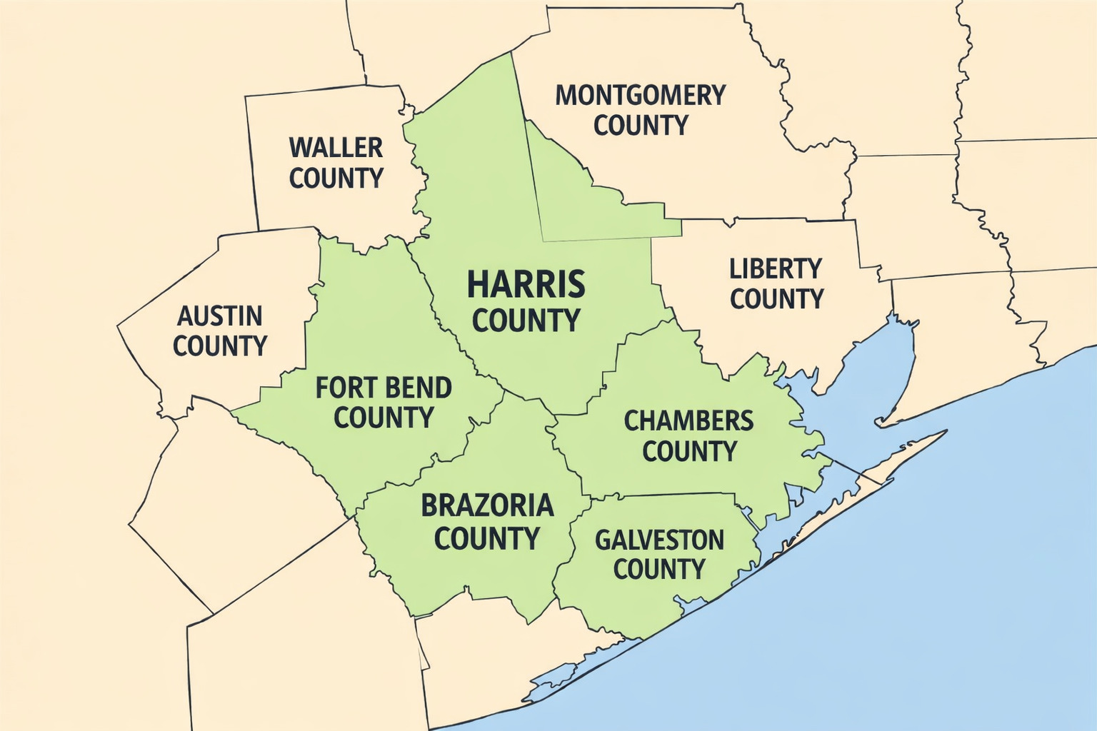 Bluethumb Landscape service area — Harris, Brazoria, Fort Bend and Galveston Counties TX