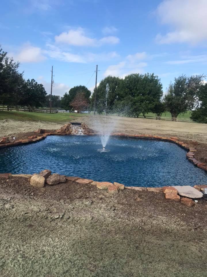 Custom water feature pond Houston TX